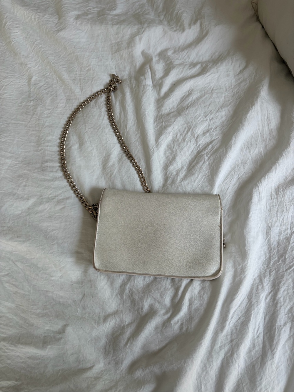 Women's Light Cream Chain Shoulder Bag